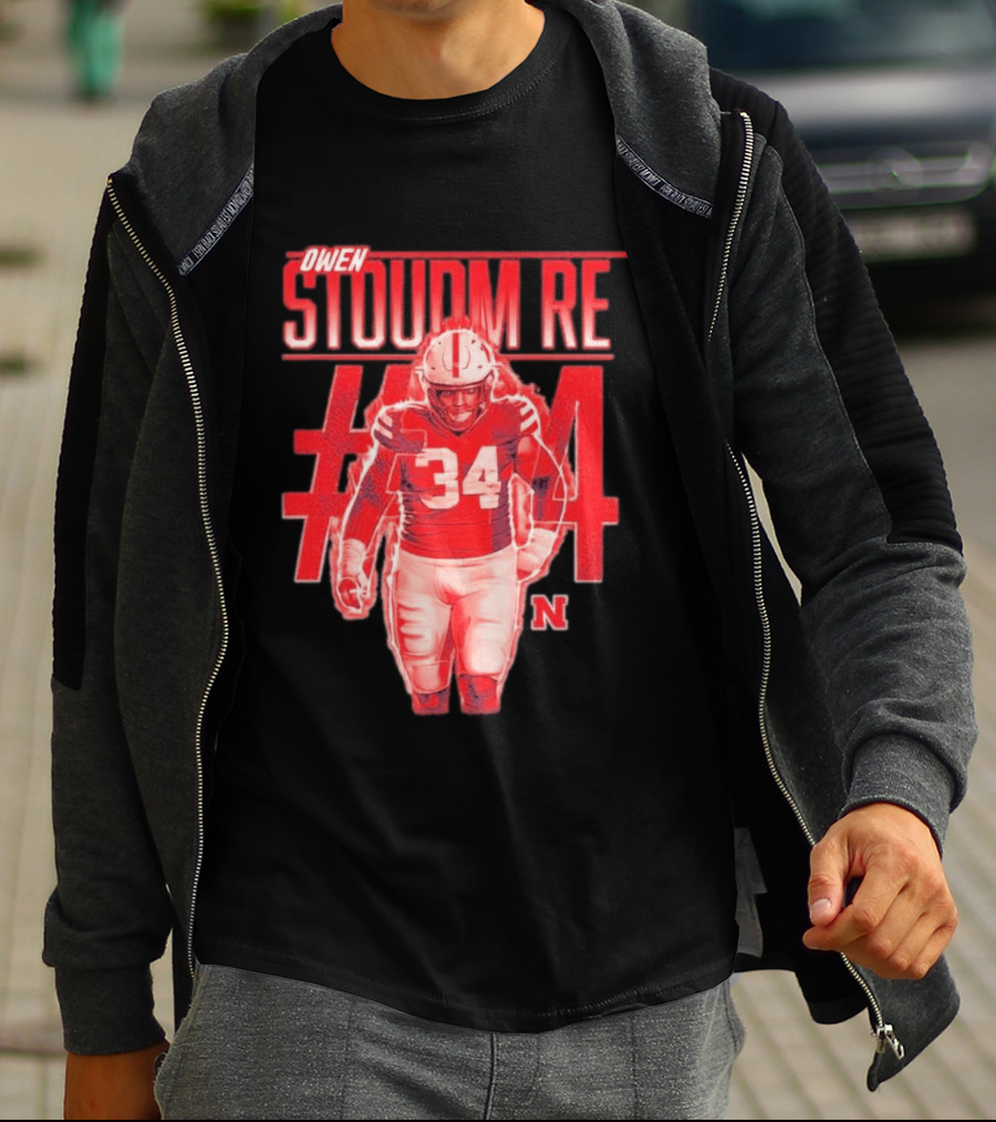 Owen Stoudmire 34 Nebraska Cornhuskers Football Player T-Shirt