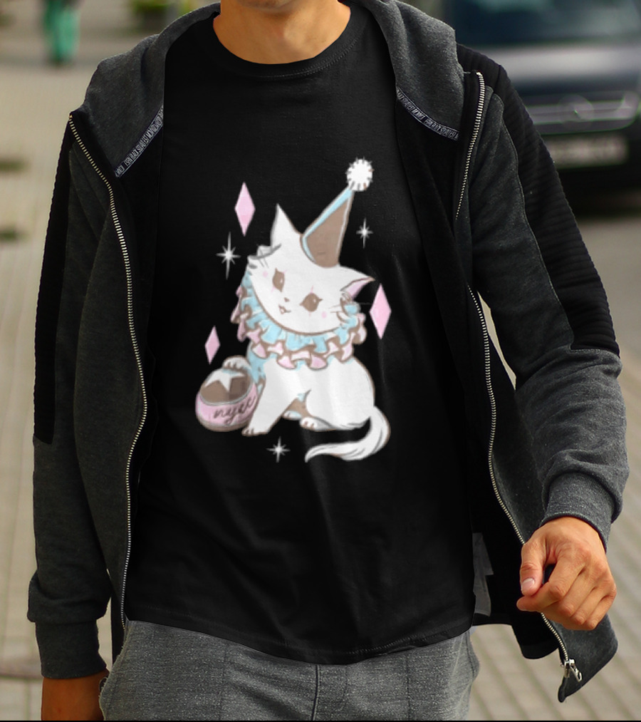 Popverse Superfans NYCC 2026 Mock Neck Cat Clown Nyeee T-Shirt