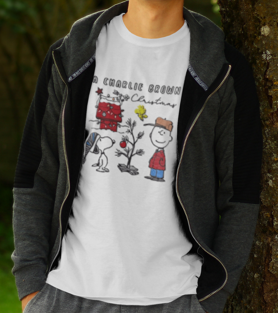 A Charlie Brown Christmas Snoopy Woodstock Holiday Scene T-Shirt