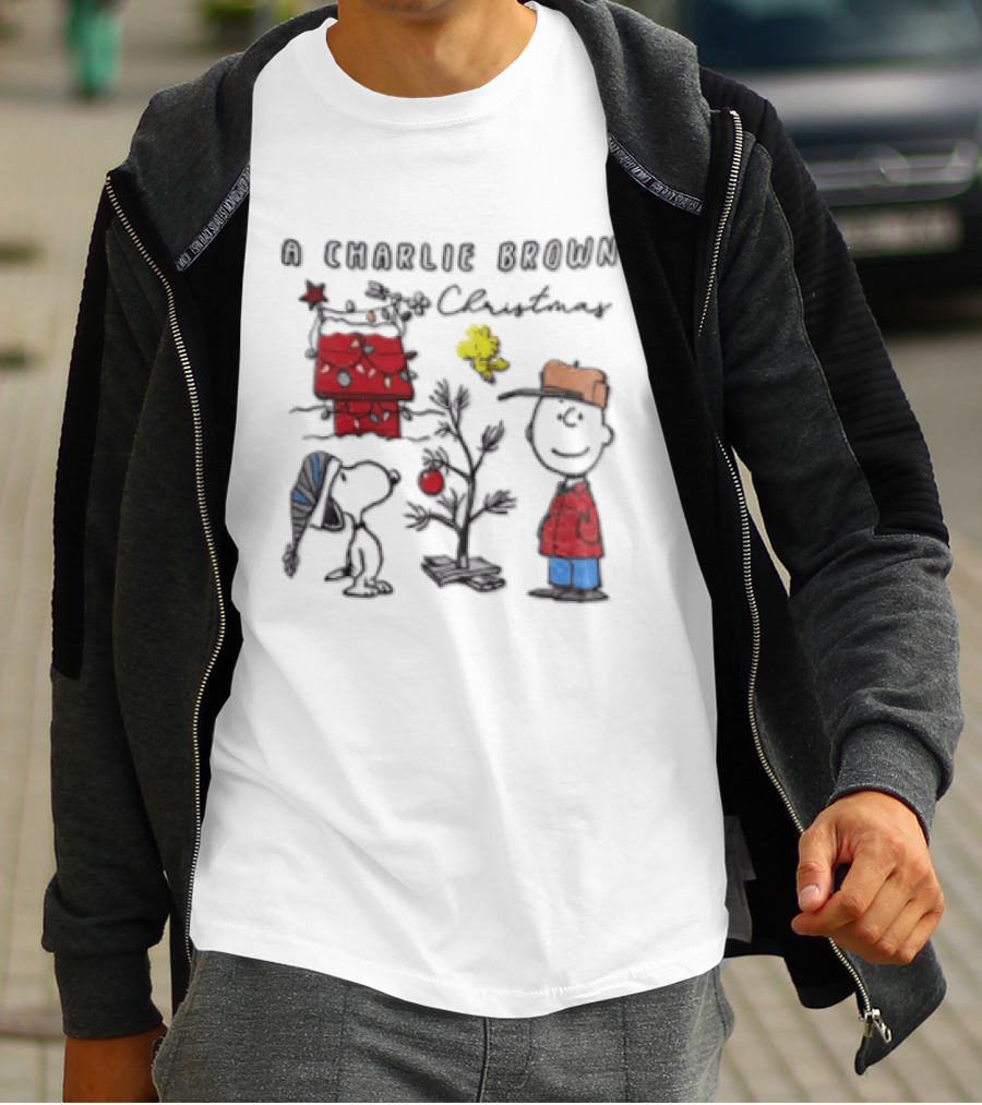 A Charlie Brown Christmas Snoopy Woodstock Holiday Scene T-Shirt