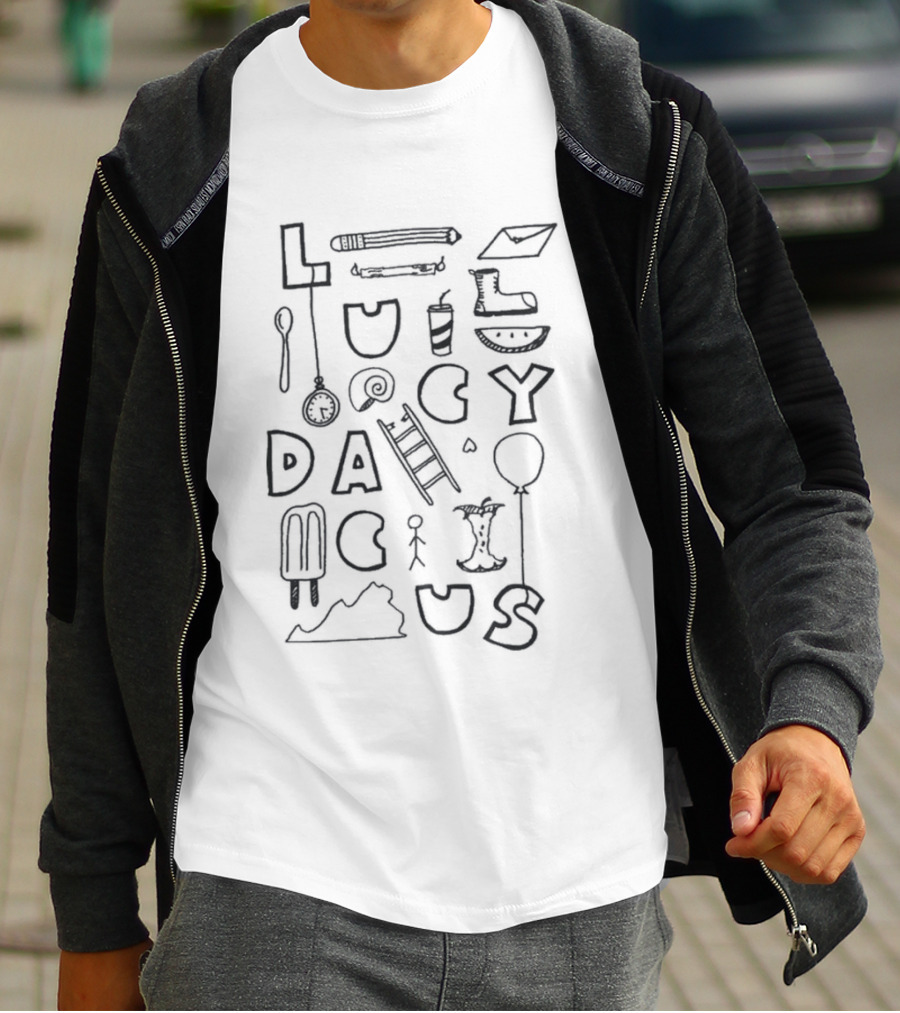 Lucy Dacus Fun Stuff Balloon Ice Cream Stick Figure Playful T-Shirt