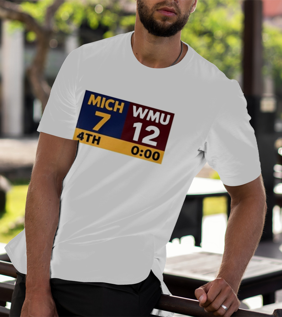Nice Dave Portnoy Wearing MICH 7 WMU 12 4th 0:00 Michigan Miracle Comeback T-Shirt