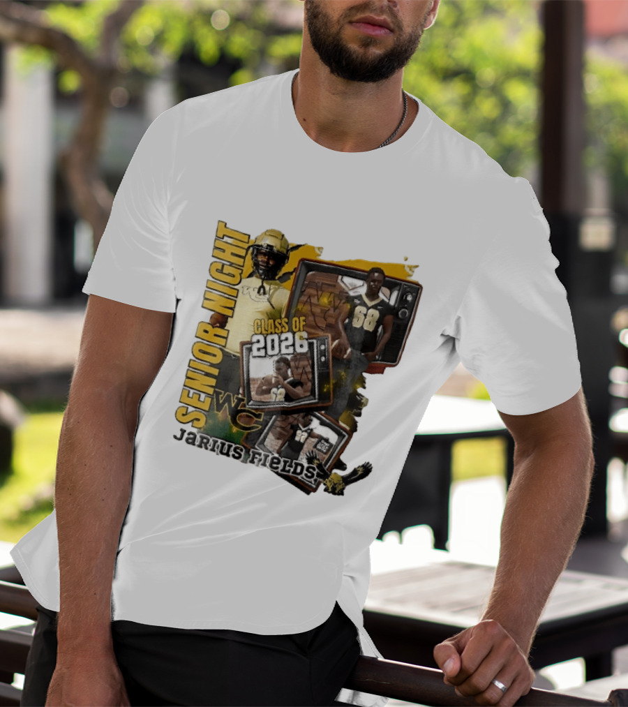 Senior Night Jarius Fields Class Of 2026 WC Football Player Collage T-Shirt