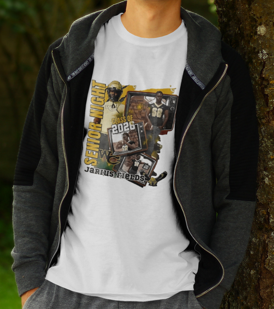 Senior Night Jarius Fields Class Of 2026 WC Football Player Collage T-Shirt