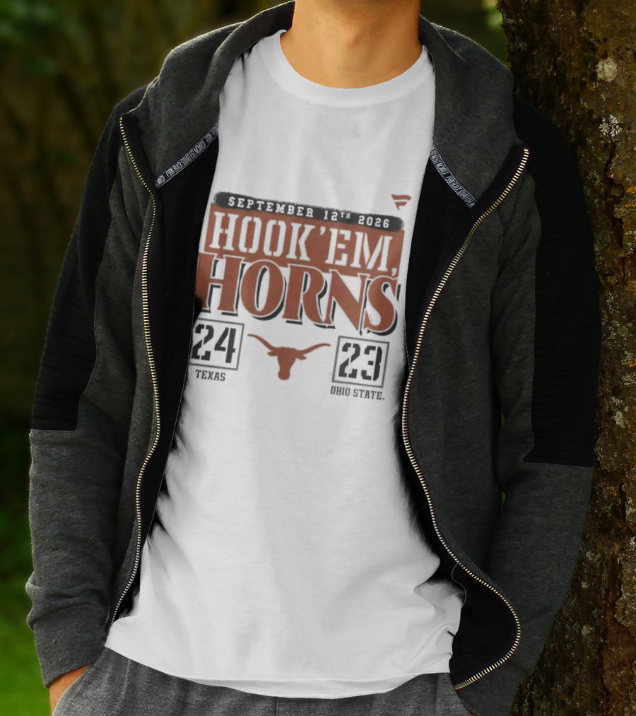Texas Longhorns 24 Ohio State Buckeyes 23 September 12 2026 Hook'em Horns T-Shirt