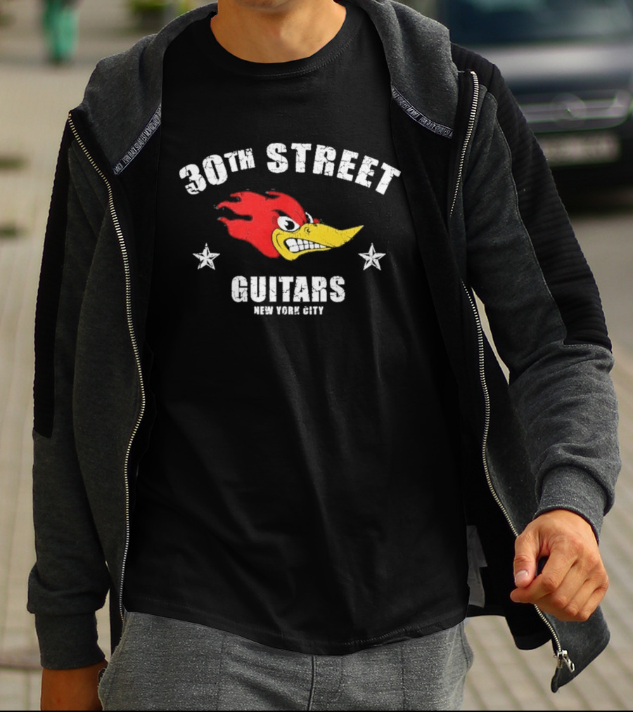 30th Street Guitars Bird New York City Stars T-Shirt