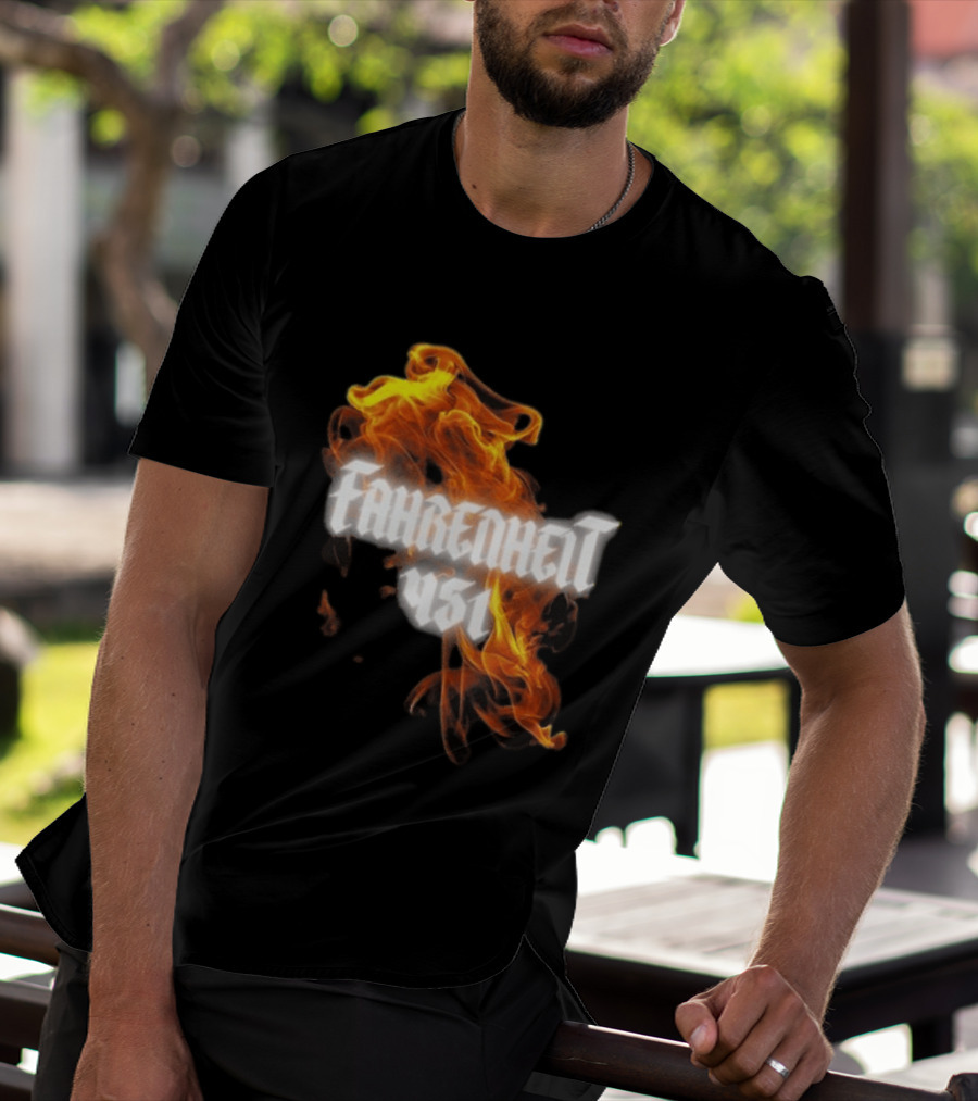 Fahrenheit 451 I'm With The Banned Books World Tour 2026 Flames T-Shirt