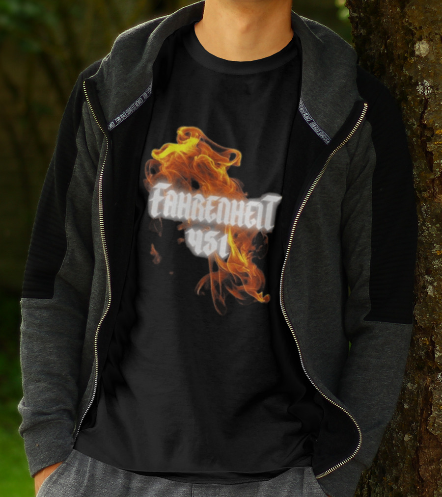 Fahrenheit 451 I'm With The Banned Books World Tour 2026 Flames T-Shirt