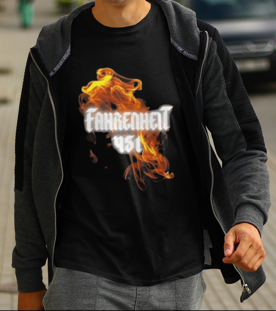 Fahrenheit 451 I'm With The Banned Books World Tour 2026 Flames T-Shirt
