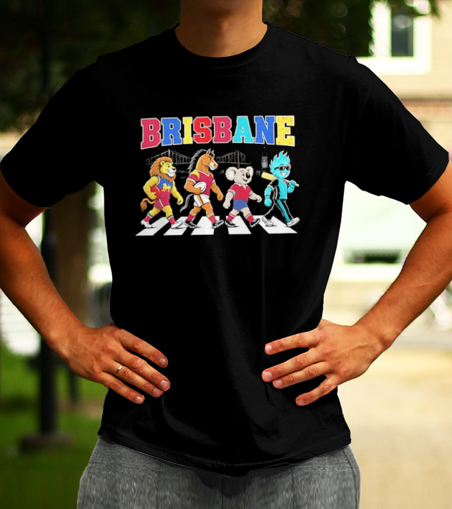 Brisbane Lions Koala Characters Abbey Road Crossing T-Shirt