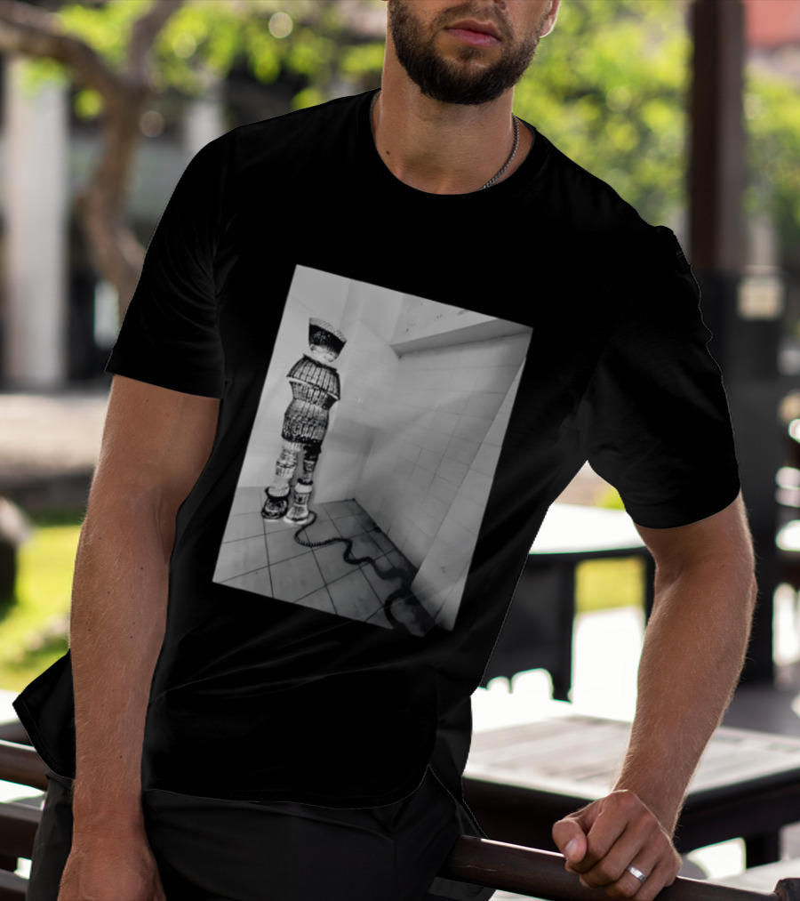 Calgary AeroMexico Airlines Winter Wonderland Robotic Figure In Monochrome Tile Room T-Shirt