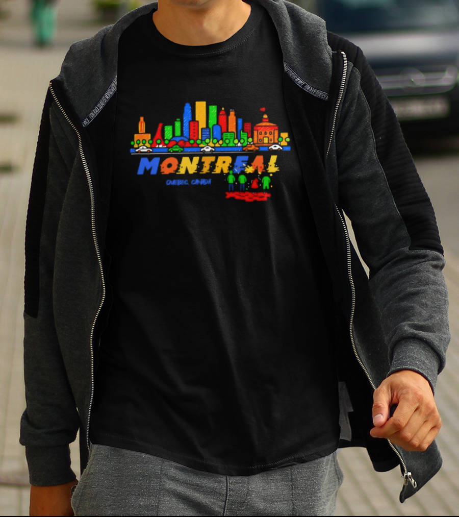 Montreal Quebec Canada Vibrant City Skyline Colorful T-Shirt