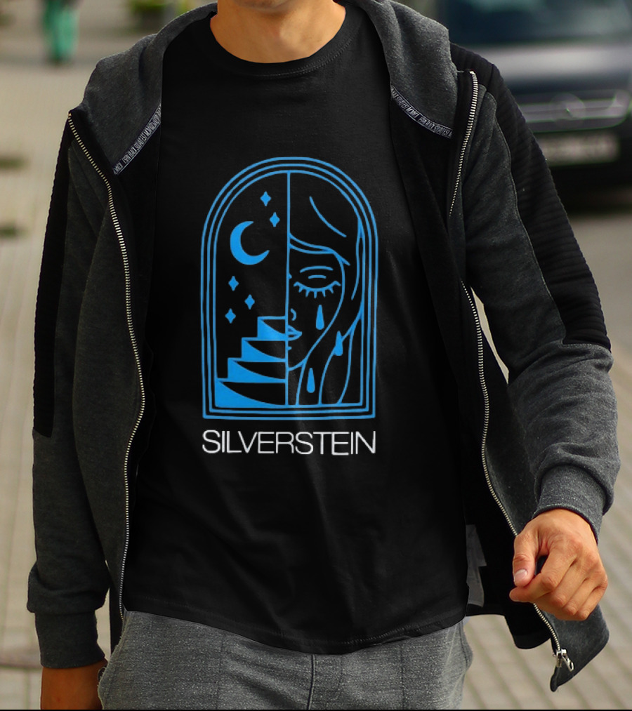 Silverstein Moon Crying Face Stairs Crescent Window T-Shirt