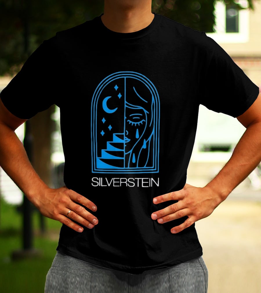 Silverstein Moon Crying Face Stairs Crescent Window T-Shirt