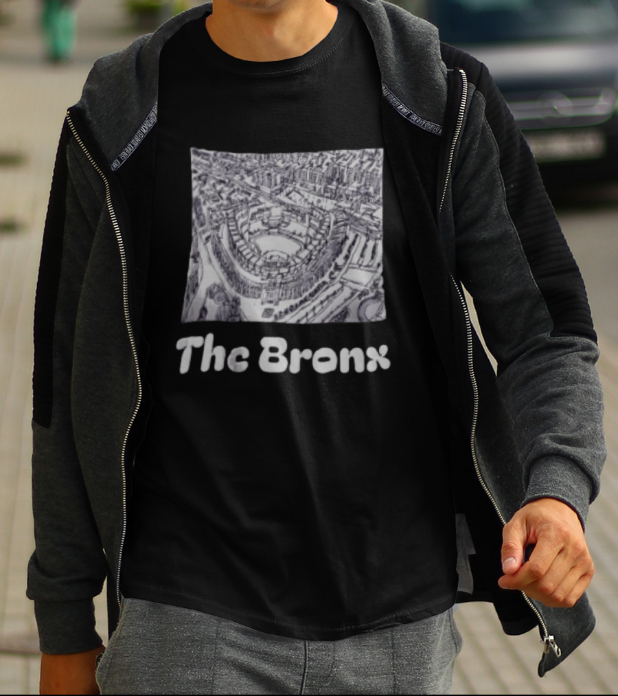 Bronx Yankee Stadium Detailed Sketch Arial View T-Shirt