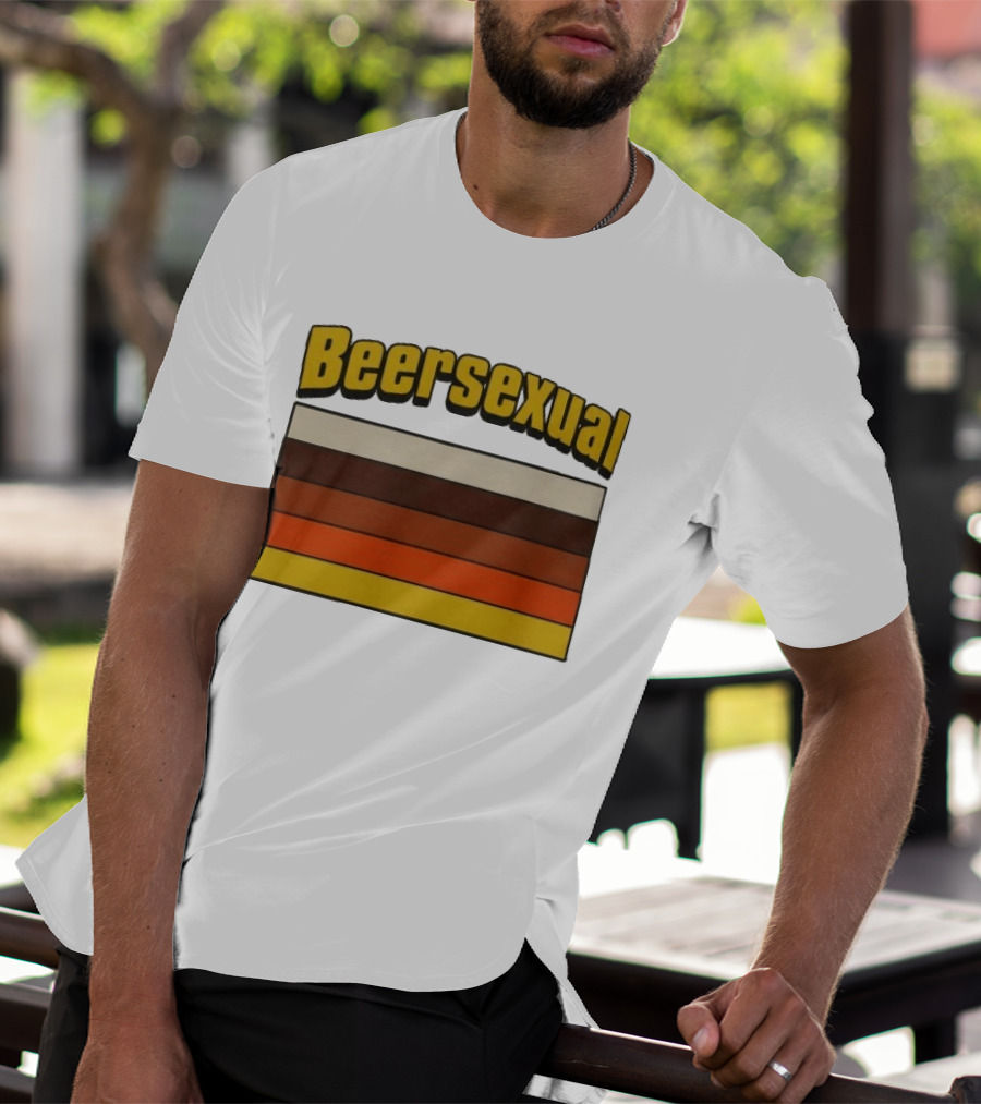 Beersexual Striped Flag With Bold Earth Tones T-Shirt