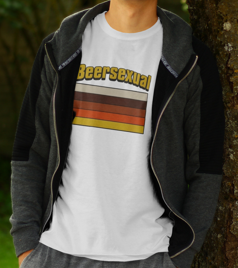 Beersexual Striped Flag With Bold Earth Tones T-Shirt