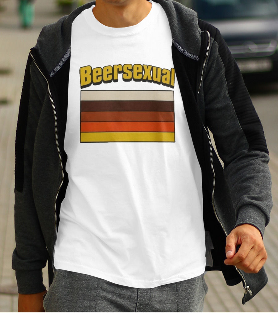 Beersexual Striped Flag With Bold Earth Tones T-Shirt