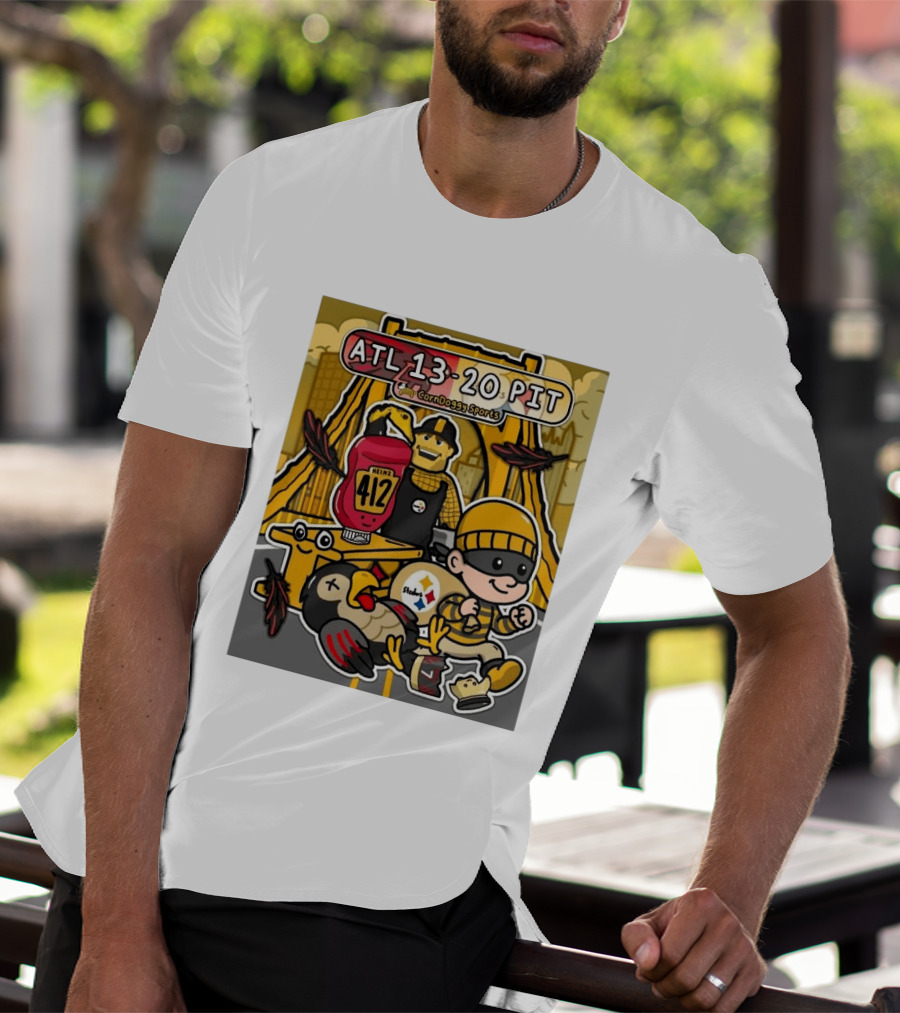 ATL 13 20 PIT CornDoggy Sports With Heinz 412 And Steelers Fan T-Shirt