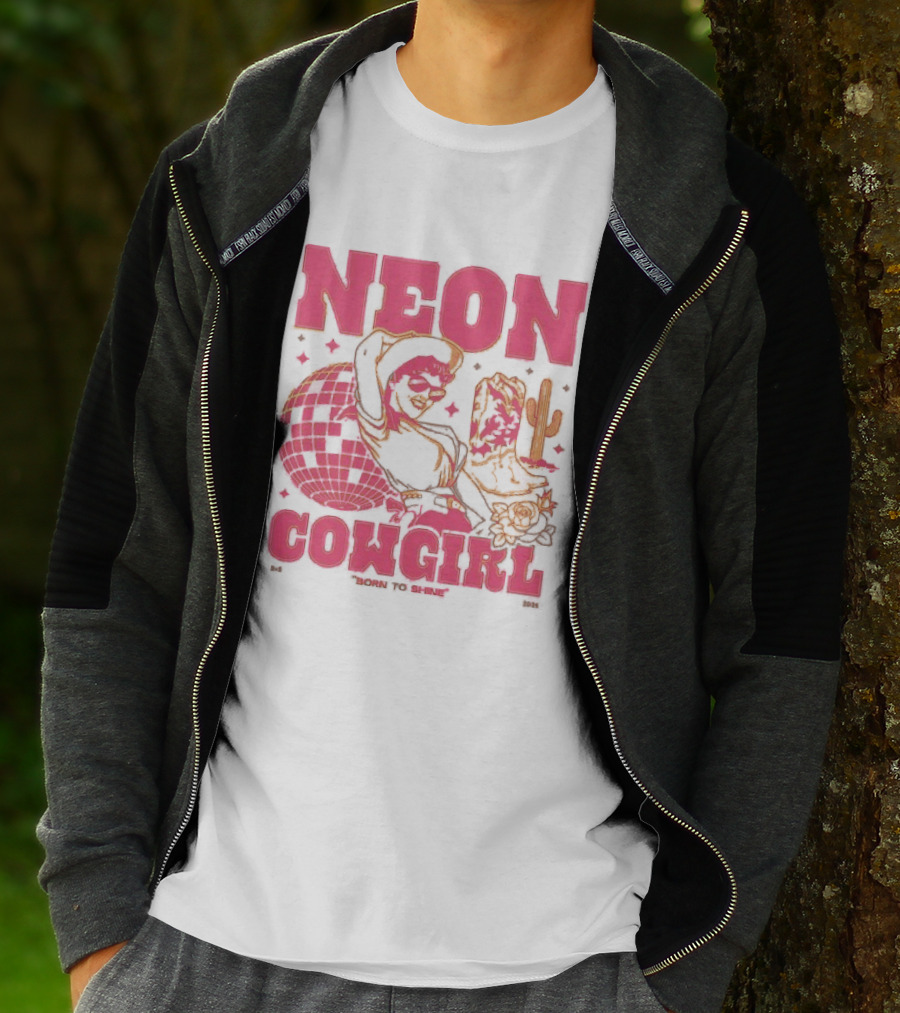 Dan + Shay Neon Cowgirl Born To Shine Western Themed Style Cactus And Rodeo T-Shirt