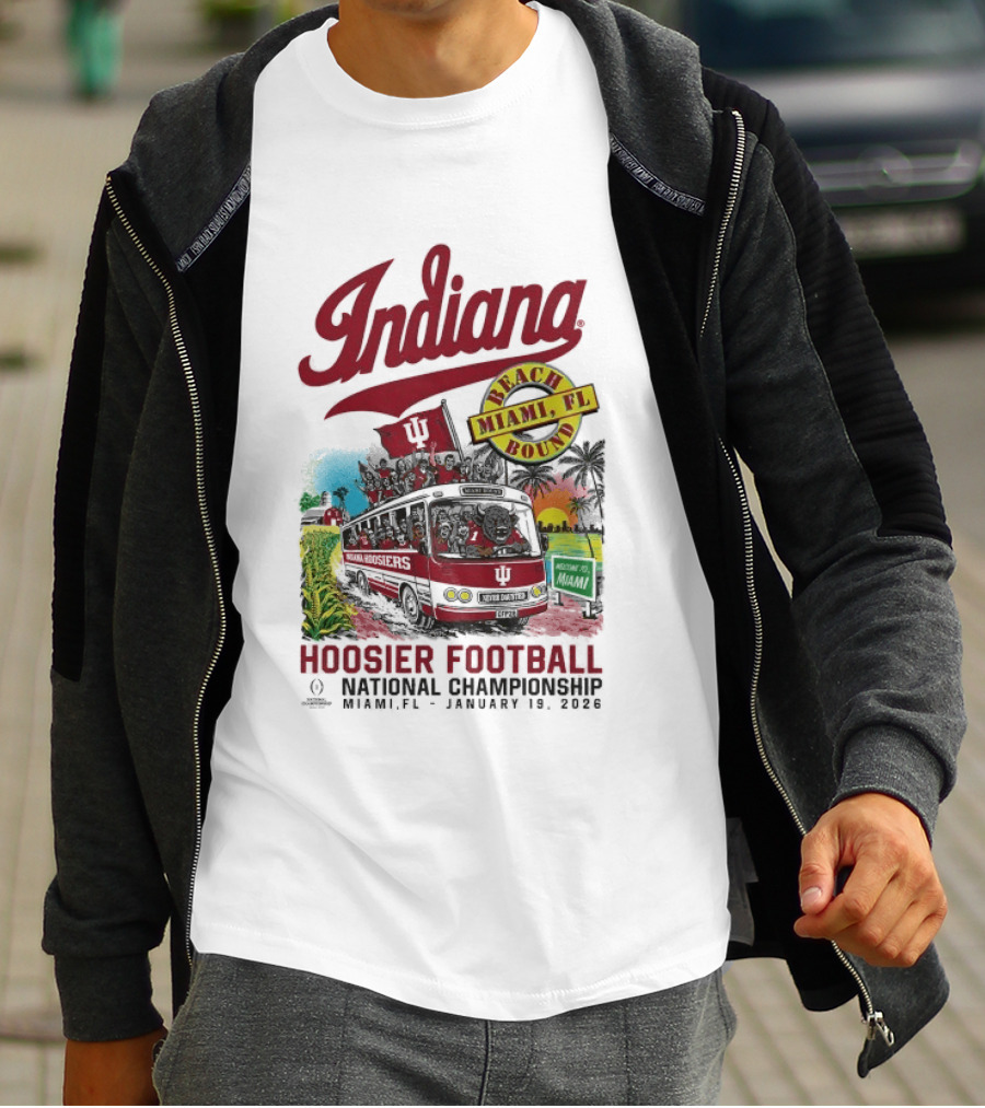 Indiana Hoosiers Football National Championship Beach Bound Miami FL January 2026 T-Shirt