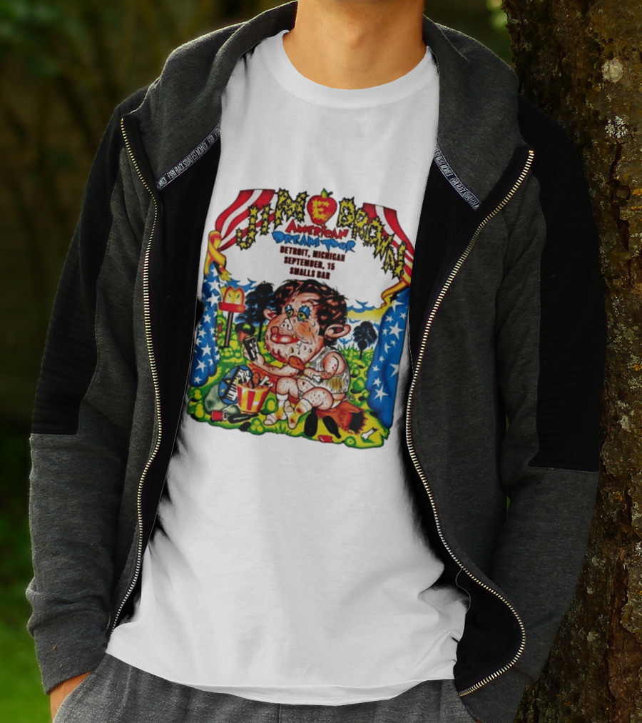 Jim E. Brown American Dream Tour Detroit Michigan September 15 Smalls Bar Concert T-Shirt