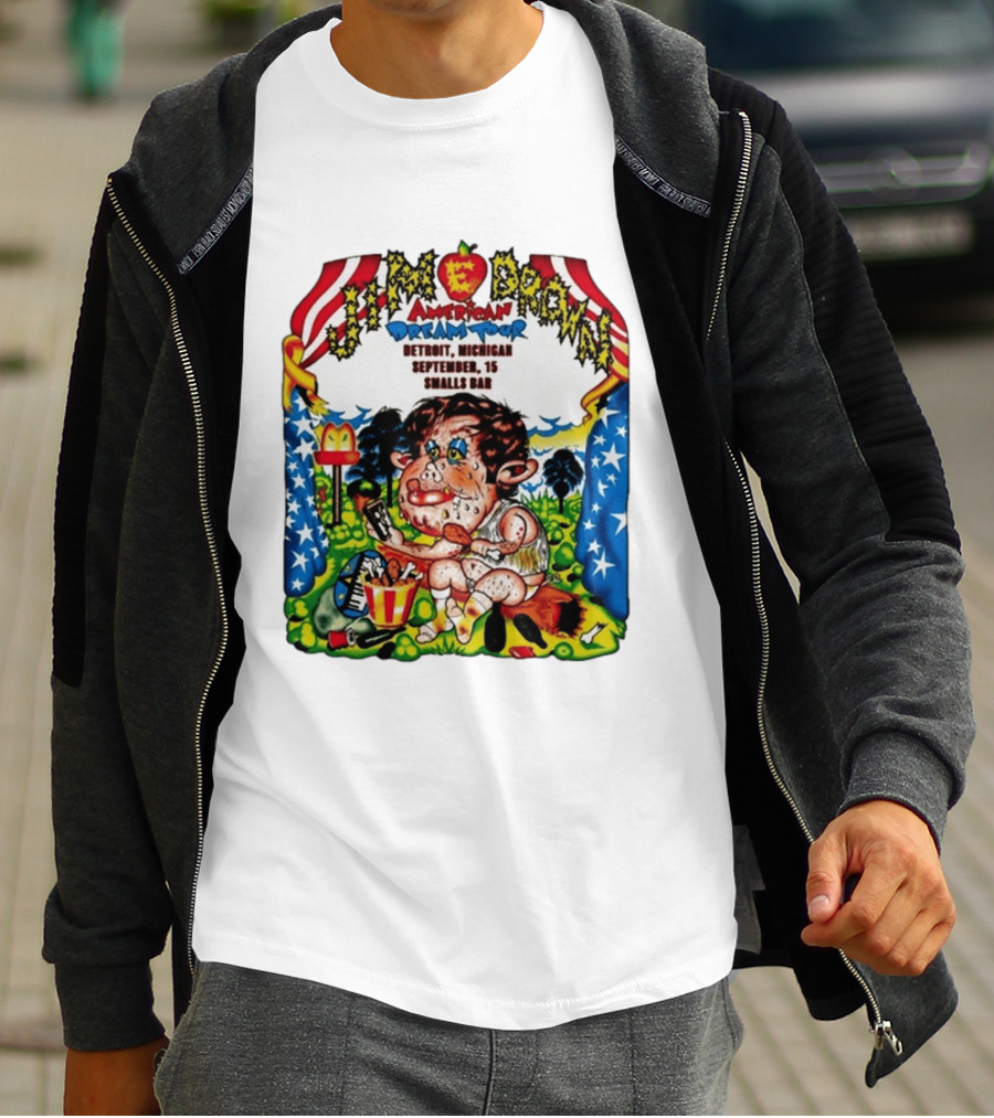 Jim E. Brown American Dream Tour Detroit Michigan September 15 Smalls Bar Concert T-Shirt