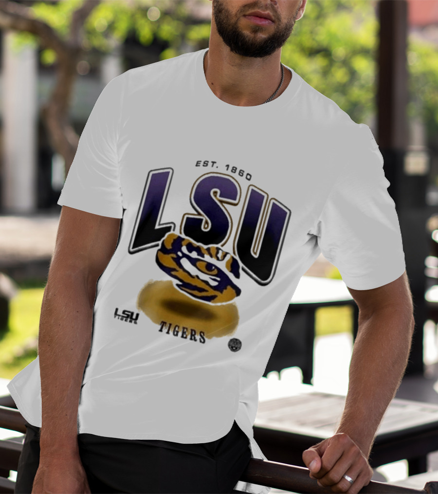 LSU Tigers Est. 1860 Bold Letter Tiger T-Shirt