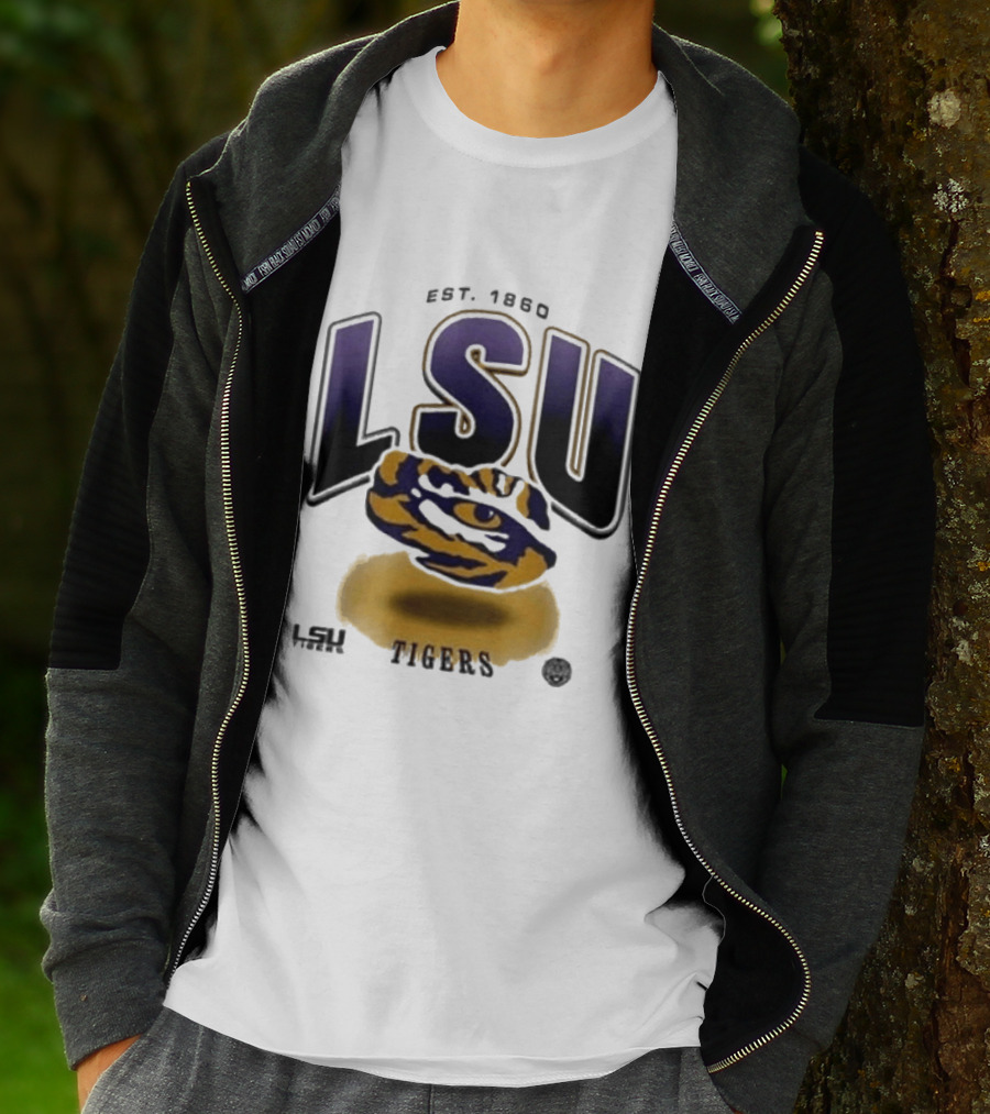 LSU Tigers Est. 1860 Bold Letter Tiger T-Shirt