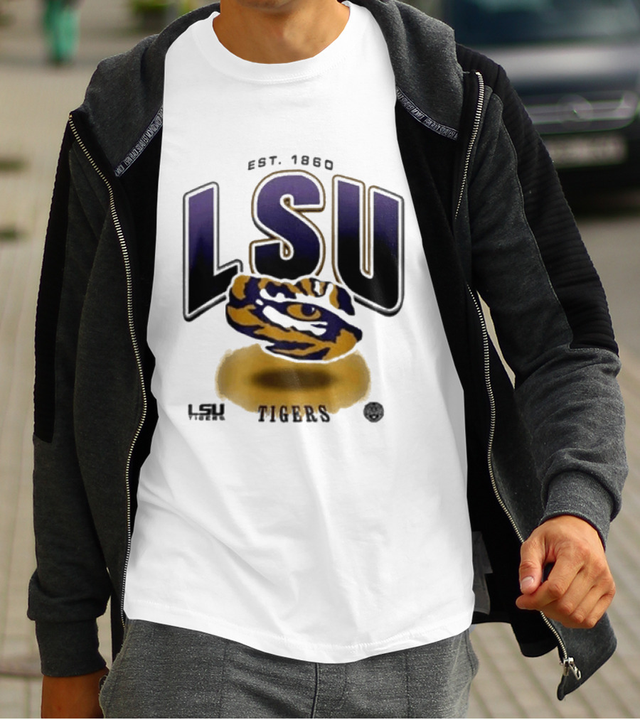 LSU Tigers Est. 1860 Bold Letter Tiger T-Shirt