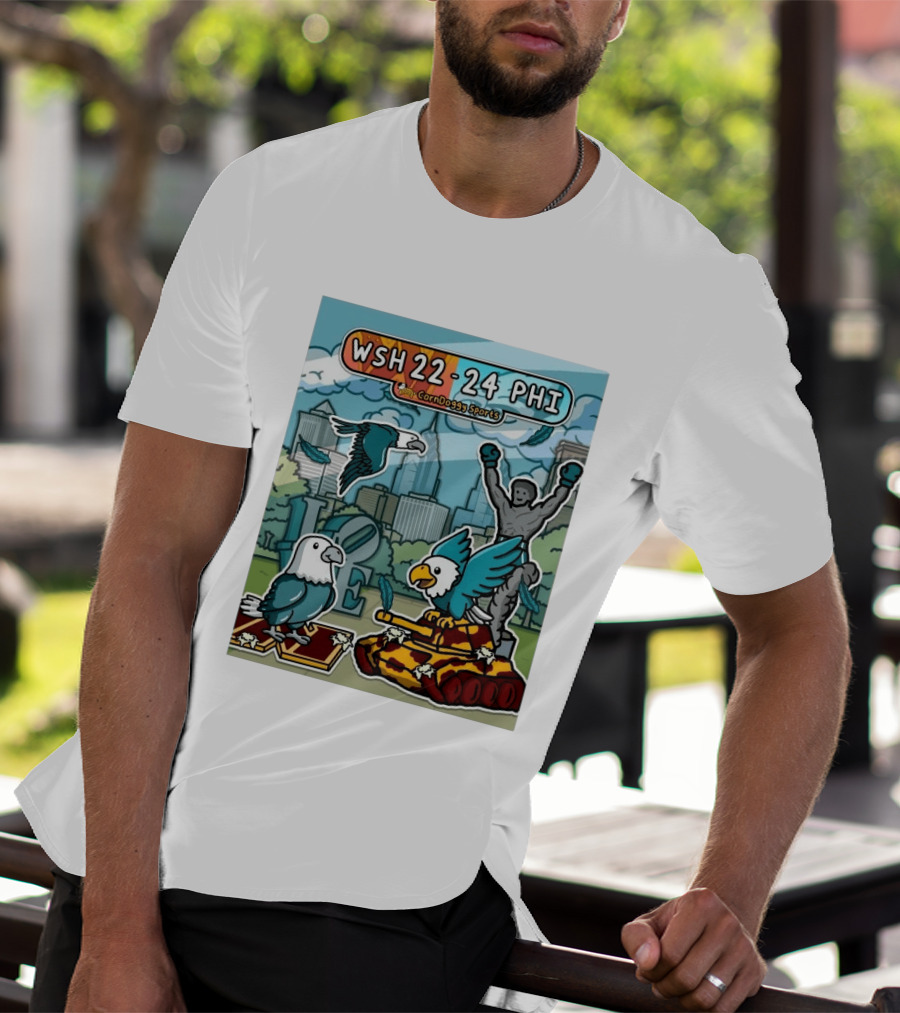 CornDoggy Sports WSH 22 24 PHI Washington Vs Philadelphia Eagles And Tank Scene T-Shirt