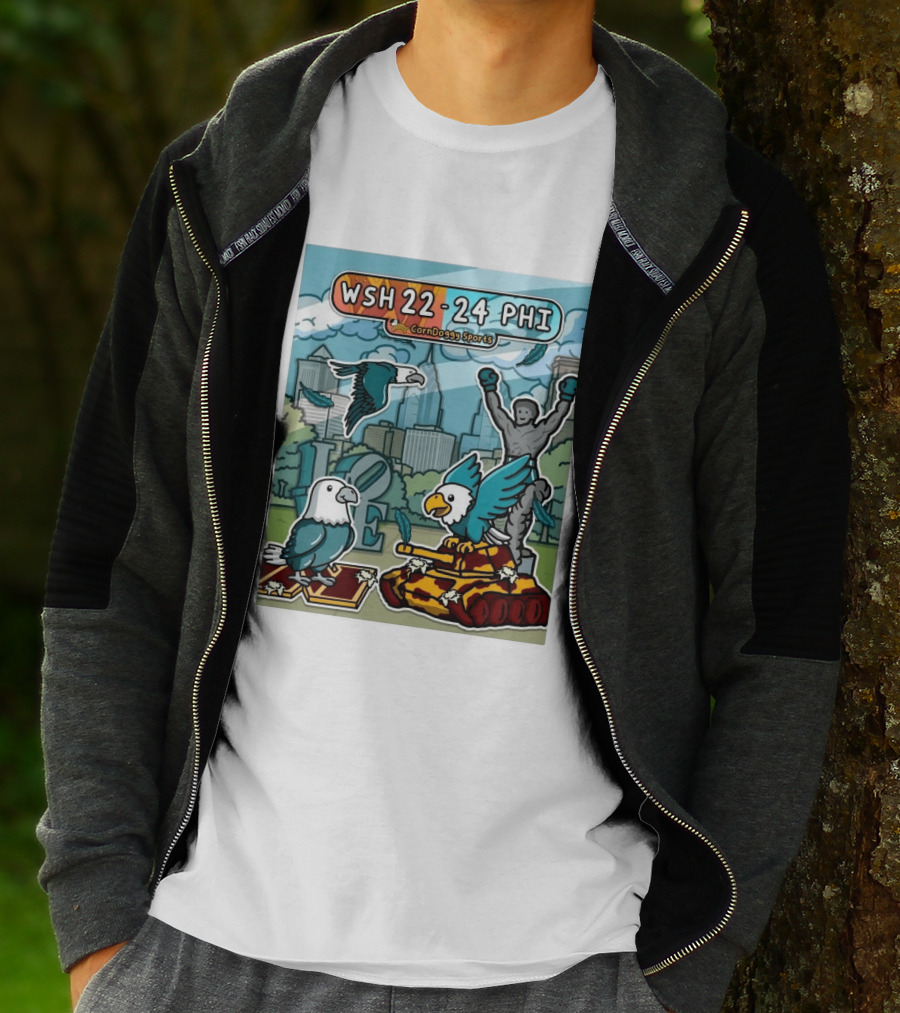 CornDoggy Sports WSH 22 24 PHI Washington Vs Philadelphia Eagles And Tank Scene T-Shirt