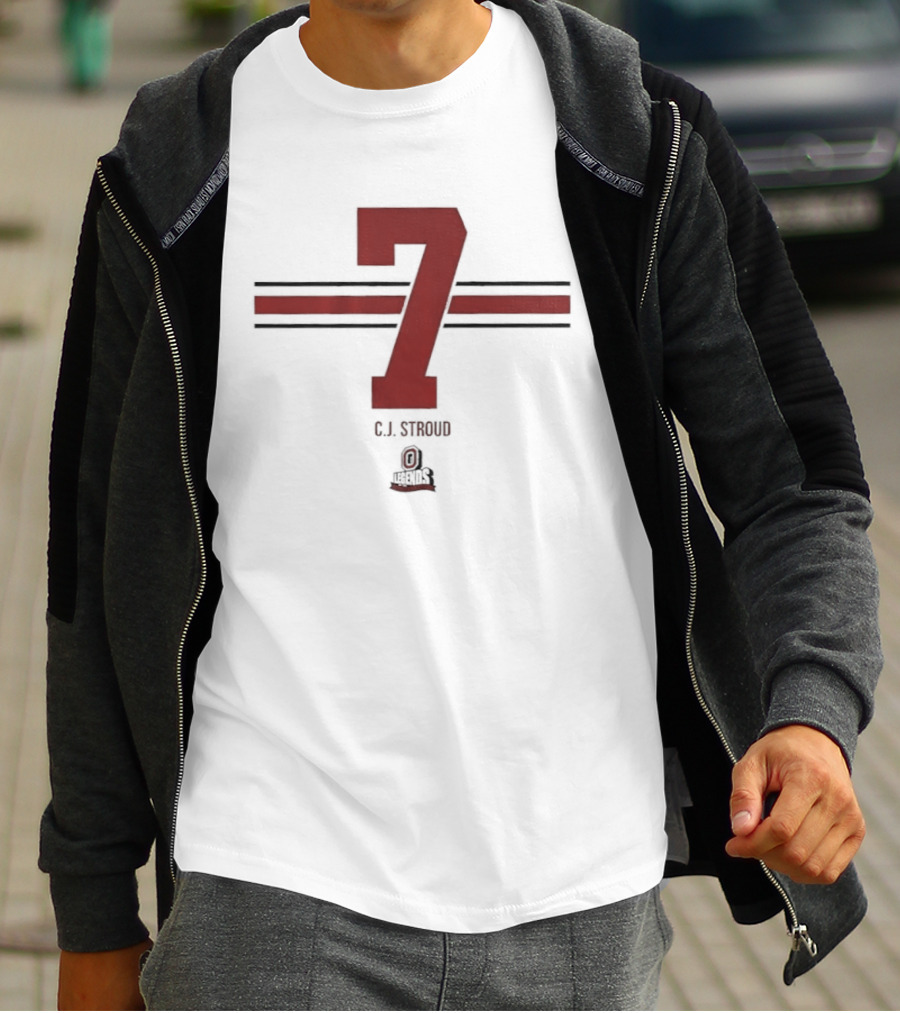 Ohio State Buckeyes C.J. Stroud 7 Stripe Football T-Shirt
