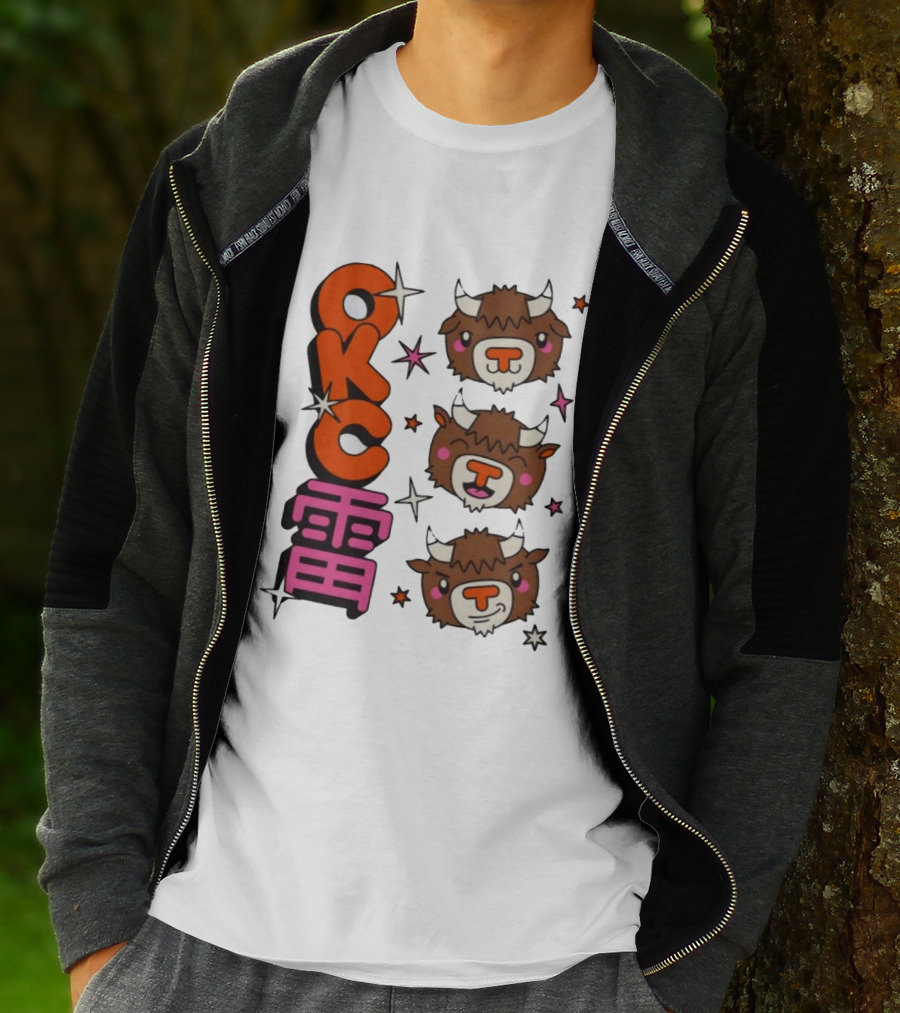 OKC Thunder Kawaii Bison Buffalo NBA Japan T-Shirt