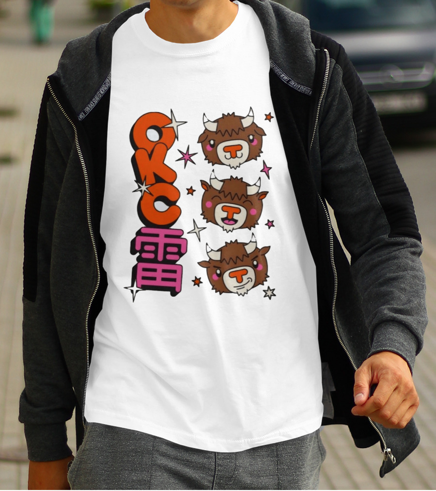 OKC Thunder Kawaii Bison Buffalo NBA Japan T-Shirt