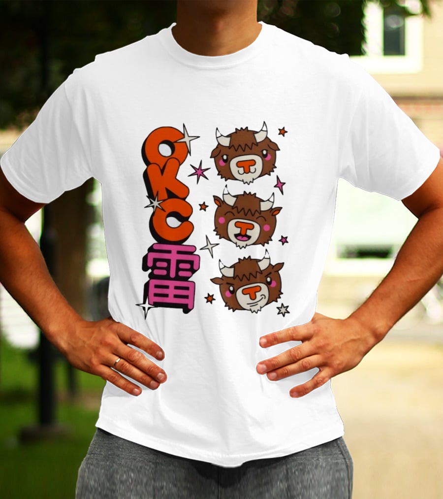 OKC Thunder Kawaii Bison Buffalo NBA Japan T-Shirt