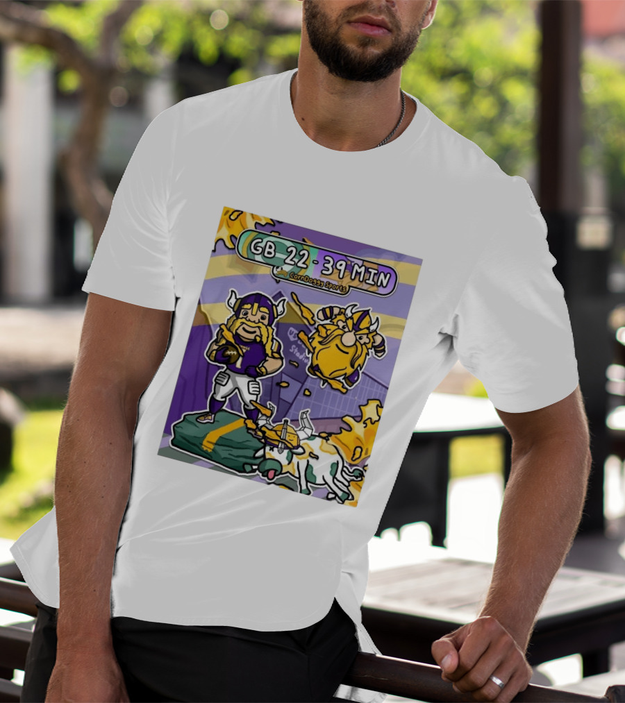 GB 22 39 MIN CornDoggy Sports Green Bay Packers Vs Minnesota Vikings T-Shirt