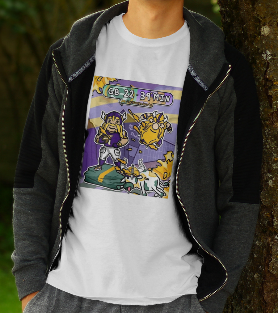 GB 22 39 MIN CornDoggy Sports Green Bay Packers Vs Minnesota Vikings T-Shirt