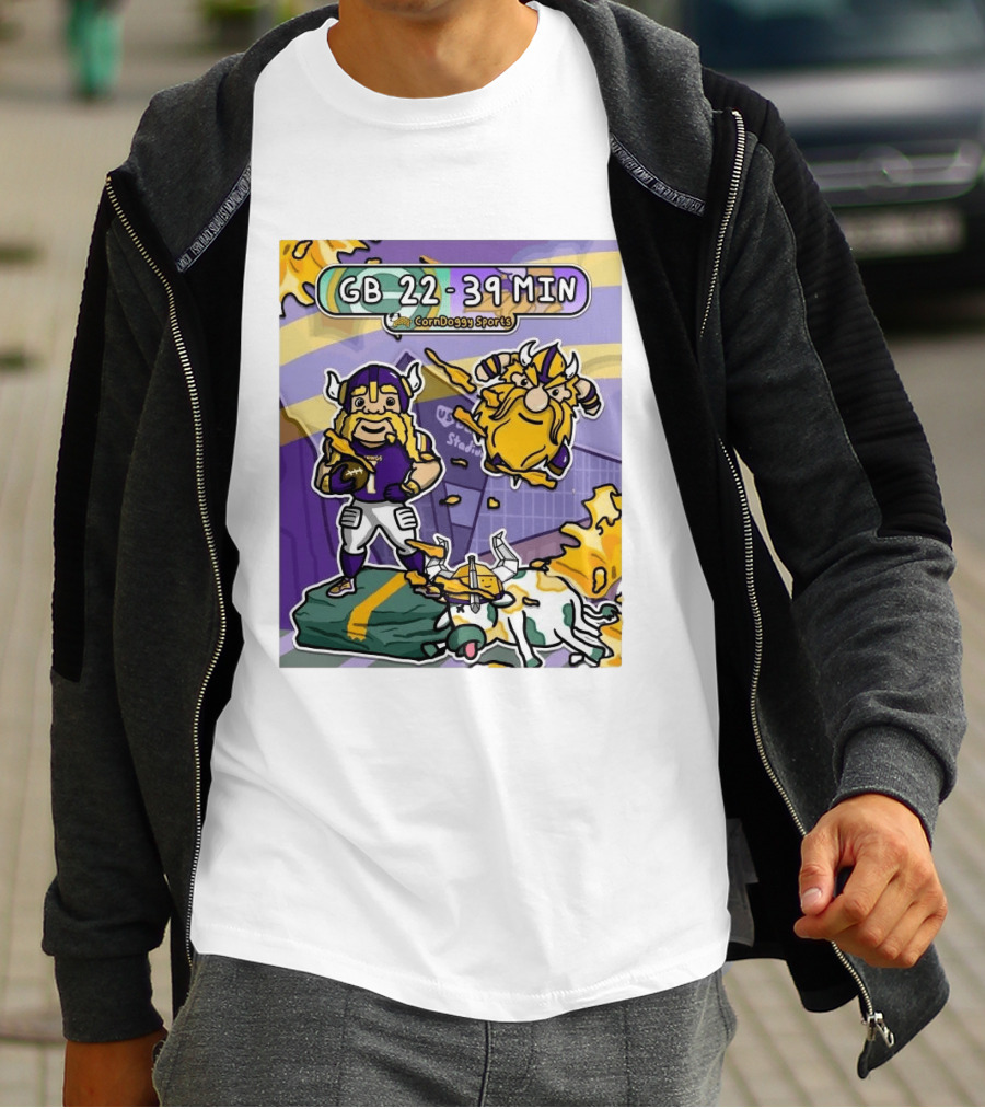 GB 22 39 MIN CornDoggy Sports Green Bay Packers Vs Minnesota Vikings T-Shirt