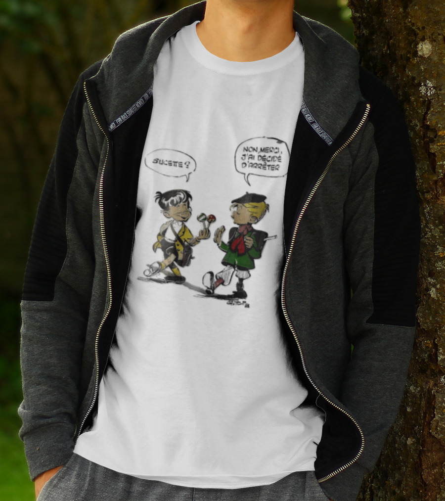 Sucette Non Merci Jai Decide Darreter Gotlib Cartoon French Schoolboys T-Shirt