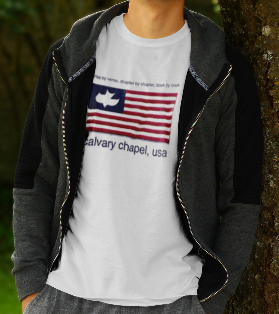 Verse By Verse Chapter By Chapter Book By Book Calvary Chapel USA Flag T-Shirt