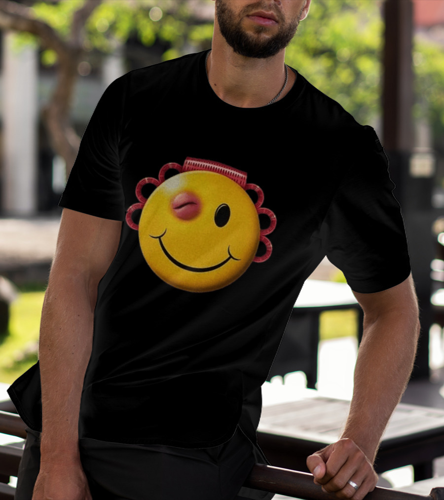 A$AP Rocky Don't Be Dumb Tour Smiley Face With Winking Eye And Red Rope Details T-Shirt