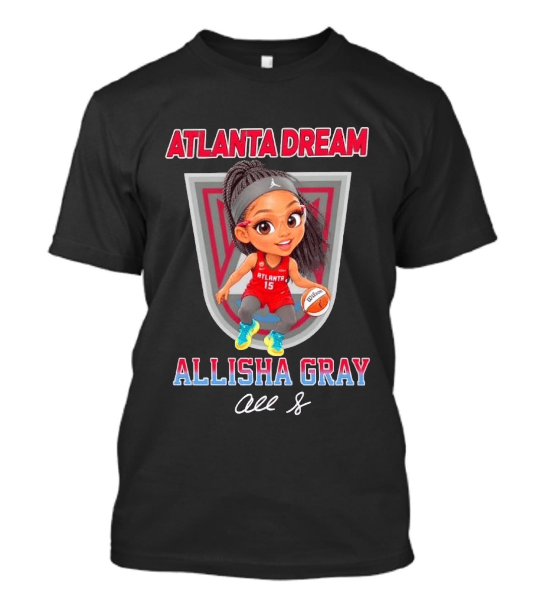 Allisha Gray Atlanta Dream 15 Chibi Character Fan T-Shirt