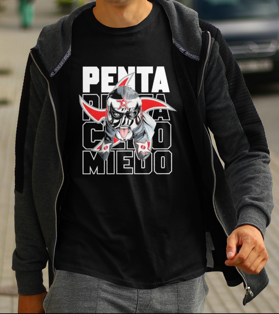 Penta Lucha Libre Cero Miedo Bold Text Red White T-Shirt