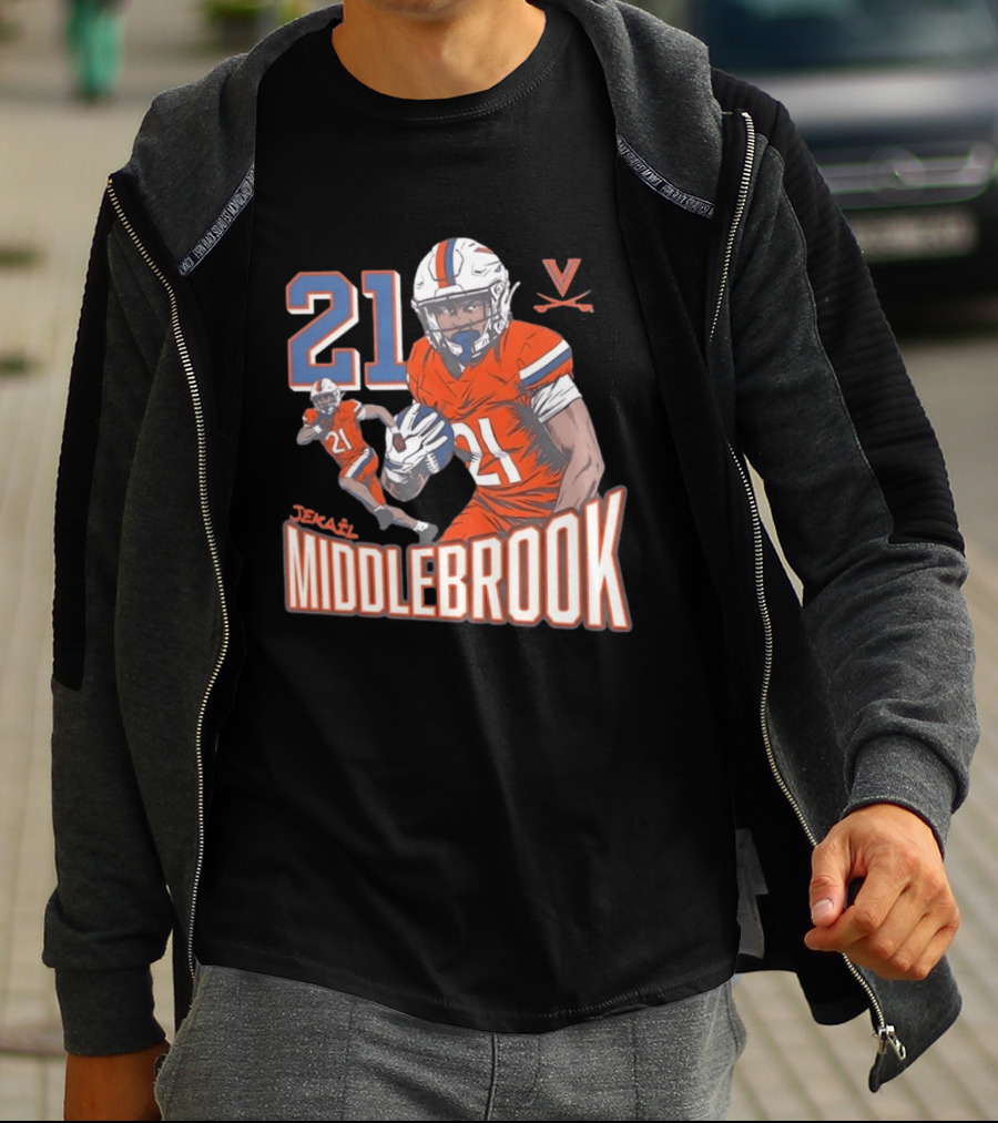 Jekail Middlebrook 21 Virginia Cavaliers Football Player T-Shirt