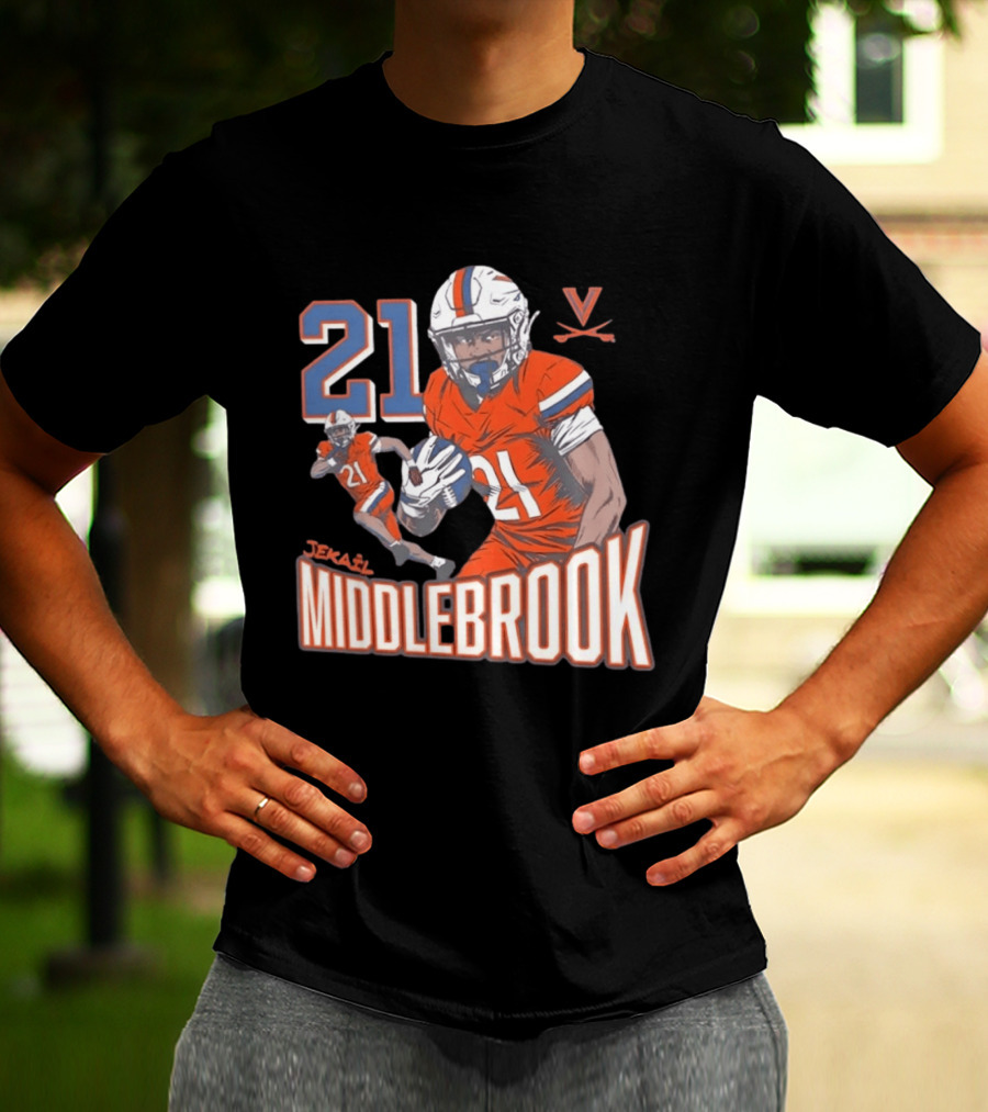 Jekail Middlebrook 21 Virginia Cavaliers Football Player T-Shirt