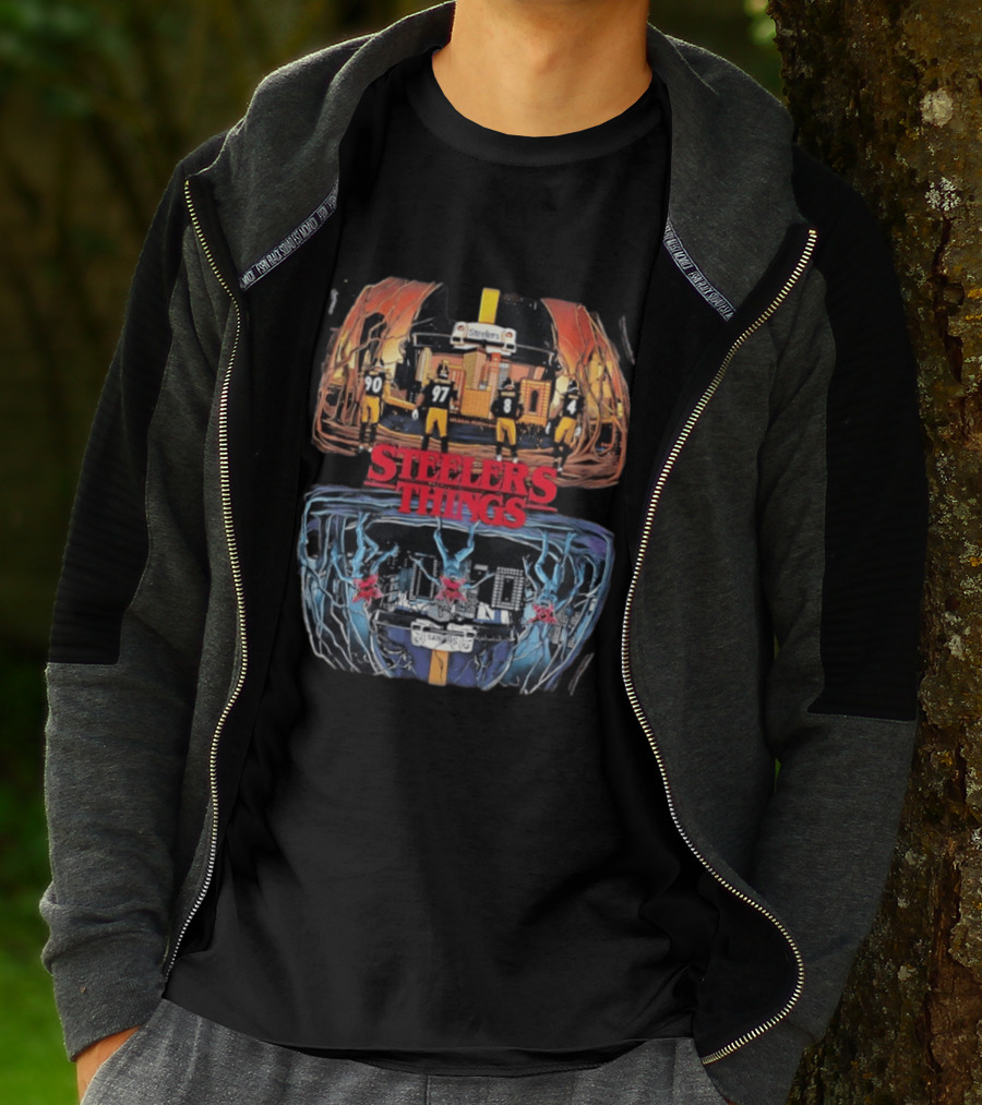 Pittsburgh Steelers Halloween Upside Down Stranger Things T-Shirt