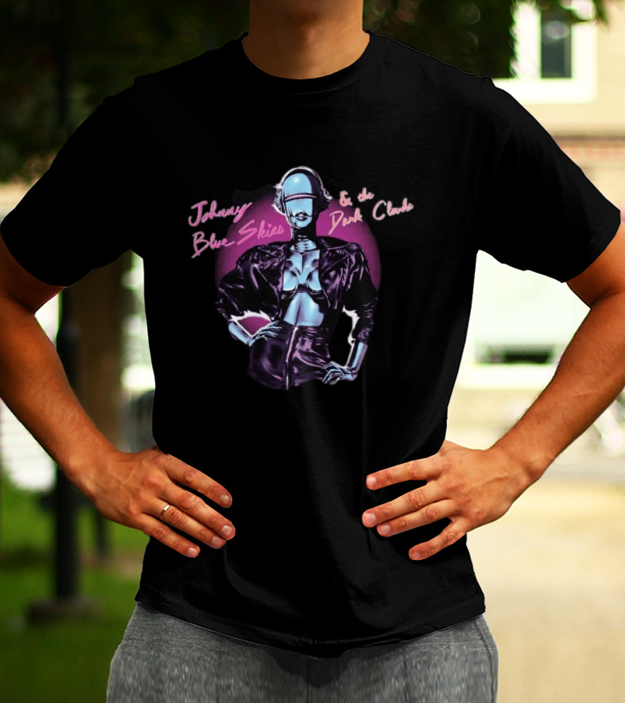 Johnny Blue Skies And The Dark Clouds Cyborg Party Futuristic T-Shirt