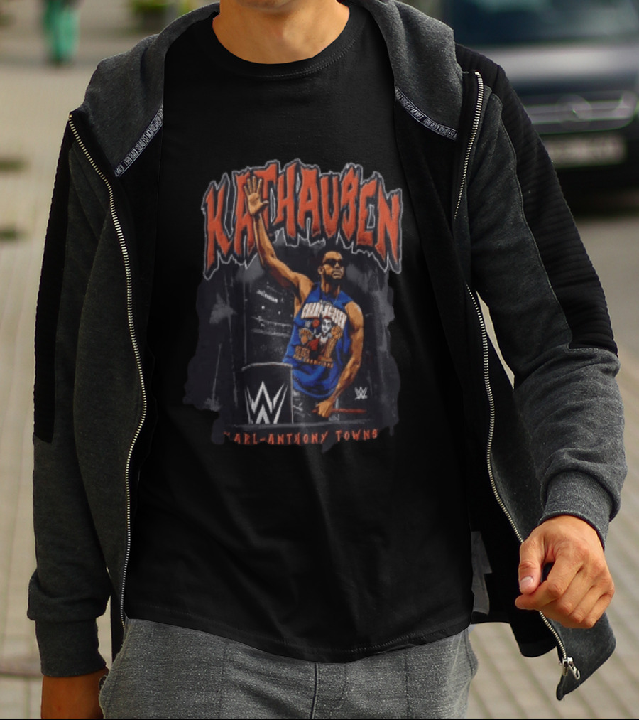 KATHausen Karl Anthony Towns WWE T-Shirt