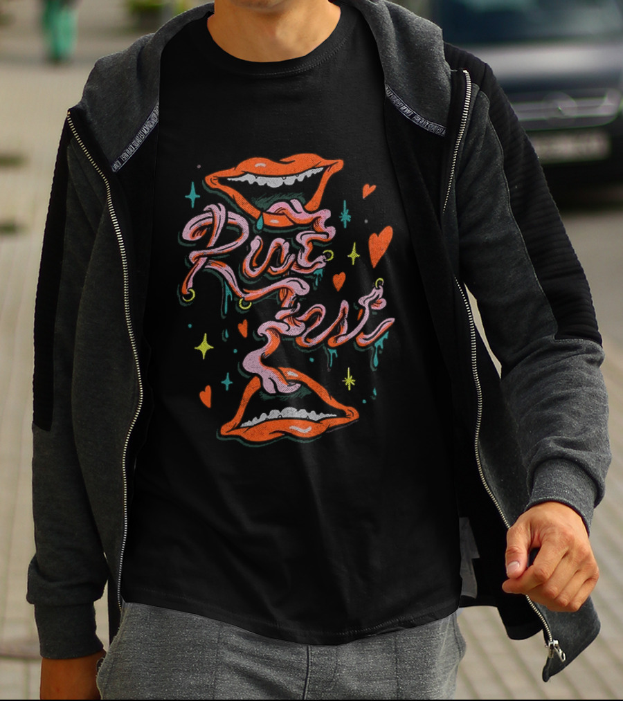Riot Fest 2026 Chicago Douglass Park September Tongue Tied Lineup Vibrant Lips And Hearts T-Shirt